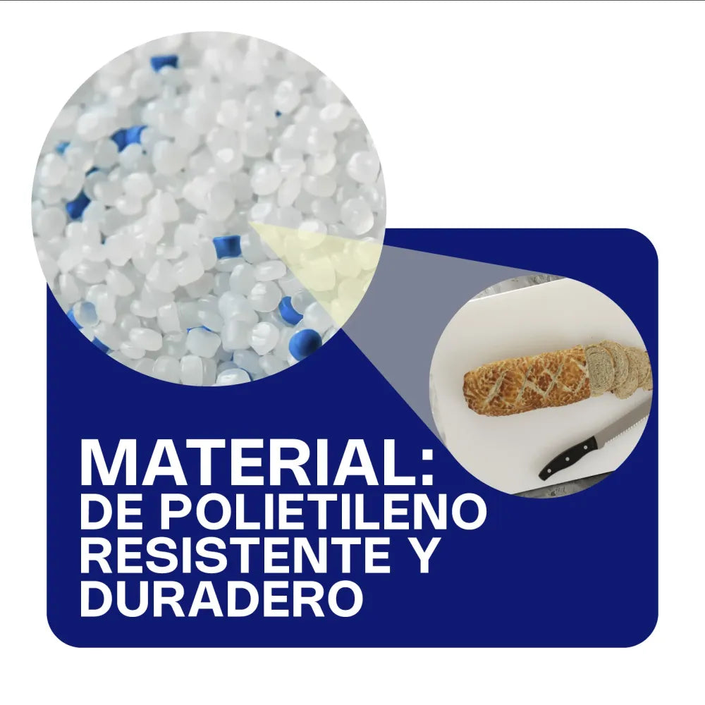TABLA PARA CORTAR COLOR BCO | 12 X 18 X 0.5 CM | USO PROFESIONAL | POLIPROPILENO | CALEDONIA TAPACO-12B
