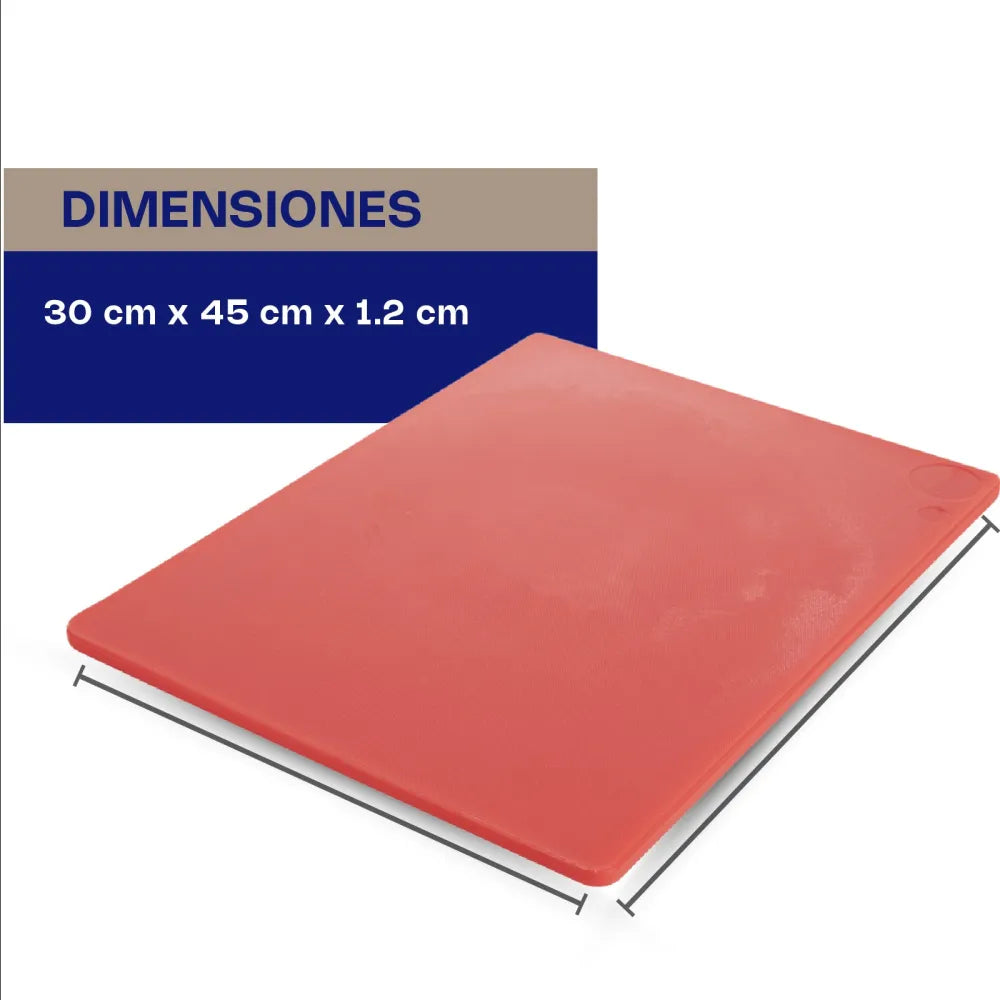 TABLA PARA CORTAR COLOR | 12 X 18 X 0.5 CM | USO PROFESIONAL | POLIPROPILENO | CALEDONIA TAPACO-12R