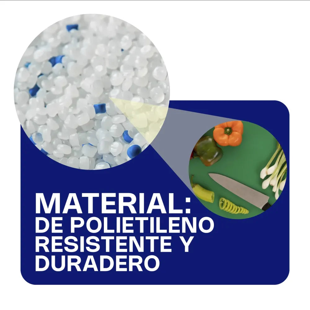 TABLA PARA CORTAR COLOR | 12 X 18 X 0.5 CM | USO PROFESIONAL | POLIPROPILENO | CALEDONIA TAPACO-12V