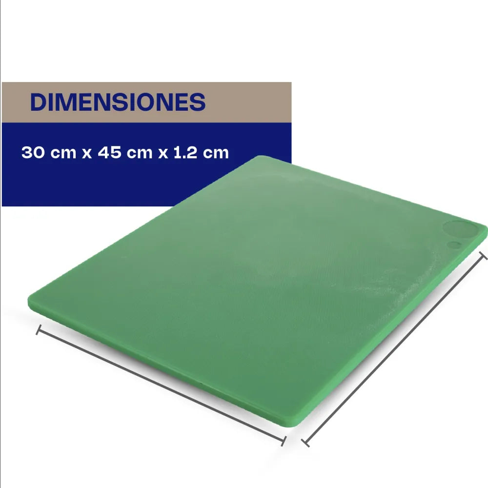 TABLA PARA CORTAR COLOR | 12 X 18 X 0.5 CM | USO PROFESIONAL | POLIPROPILENO | CALEDONIA TAPACO-12V