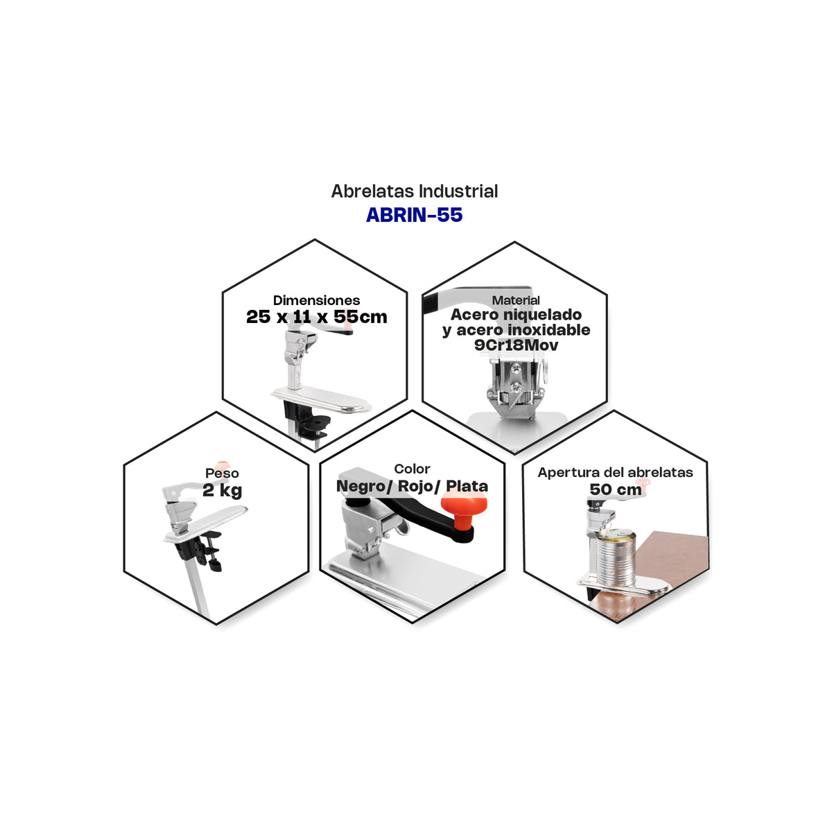 Abrelatas industrial con dimensiones 55 cm | Rhino | Abrin-55