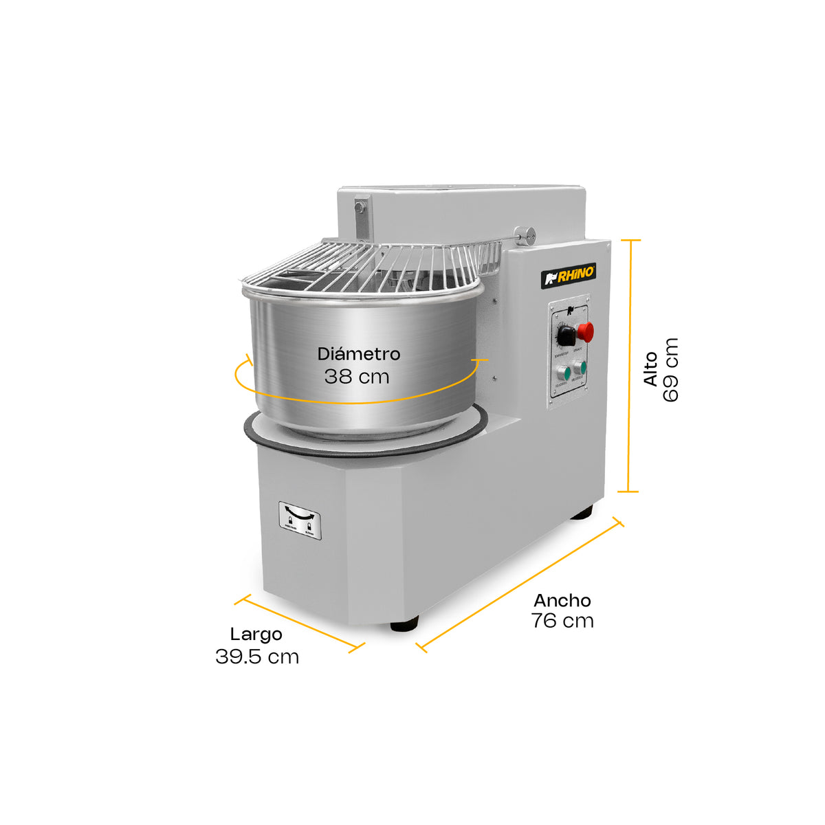 Amasadora de procesamiento prolongado 20 l | Rhino | Amasa-20pro