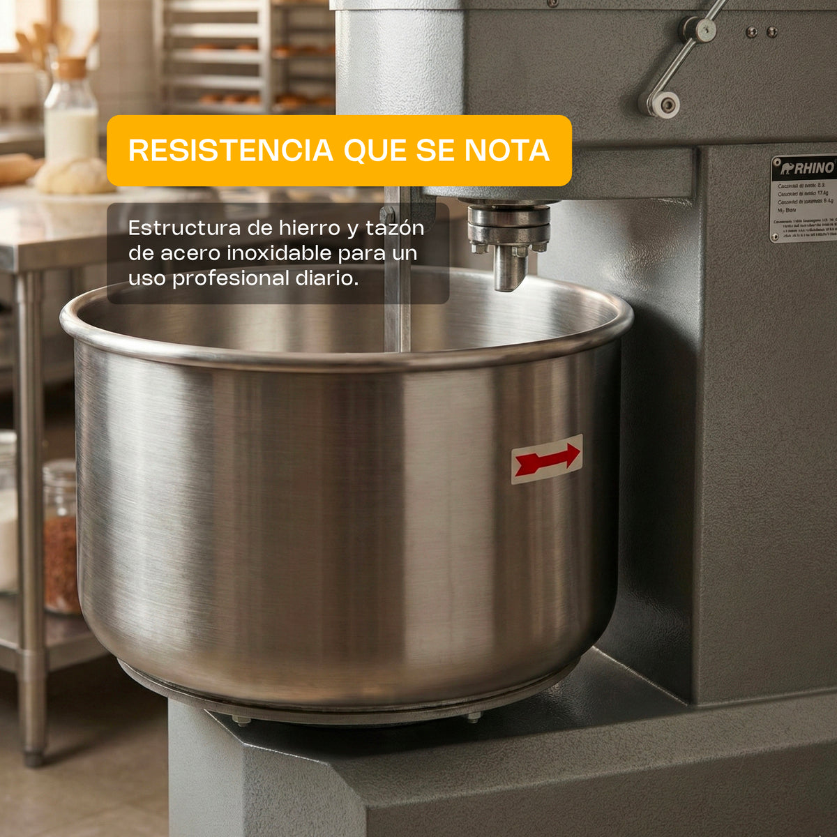 Amasadora de doble acción giratoria 50 l | Rhino | Amasa-50