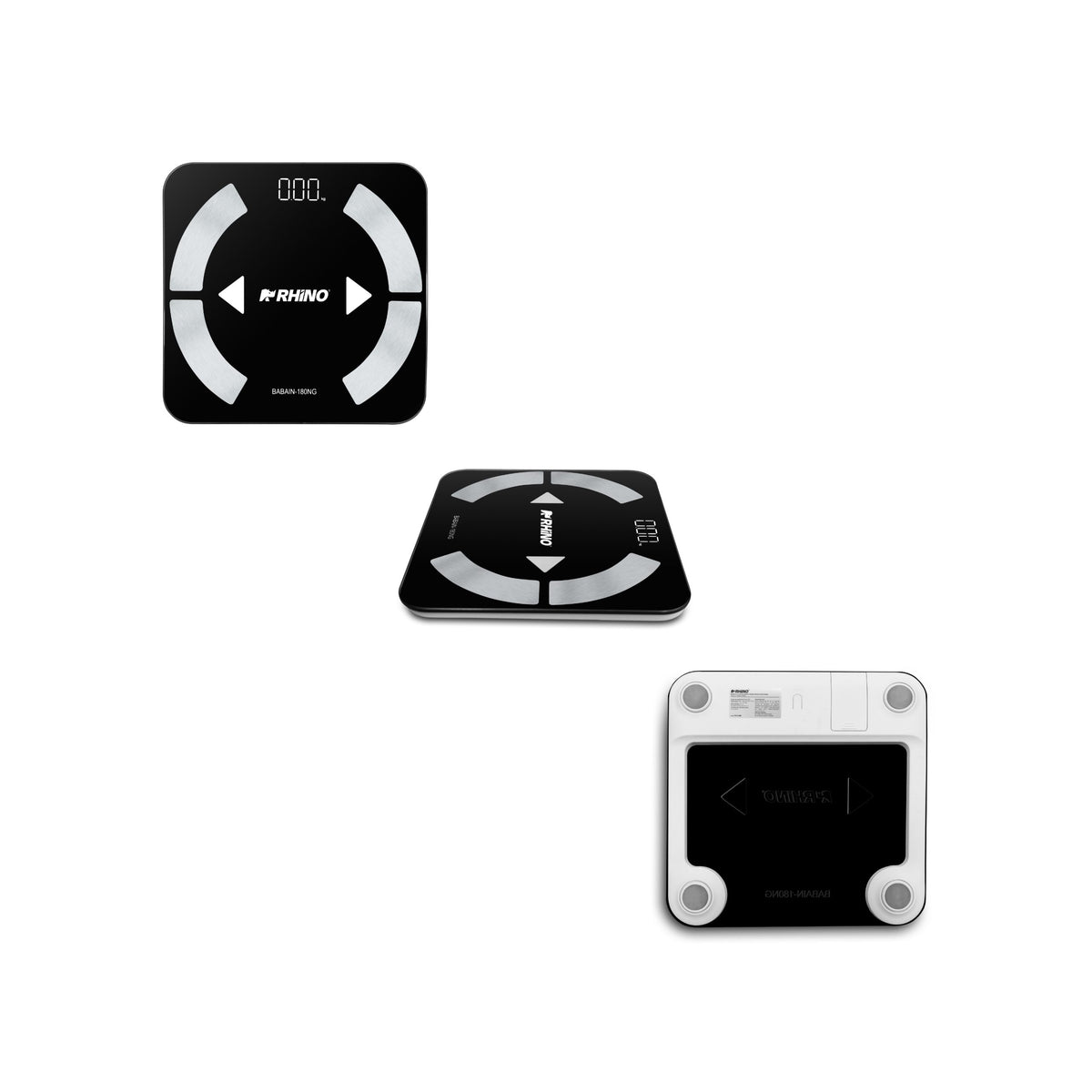 Báscula Inteligente Corporal | Plataforma De Vidrio Templado | Formato Corporal | 180 Kg / División 100 G | Uso Comercial | BABAIN-180NG | RHINO
