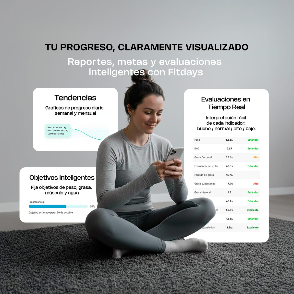 Báscula Inteligente Corporal | Plataforma De Vidrio Templado | Formato Corporal | 180 Kg / División 100 G | Uso Comercial | BABAIN-180NG | RHINO