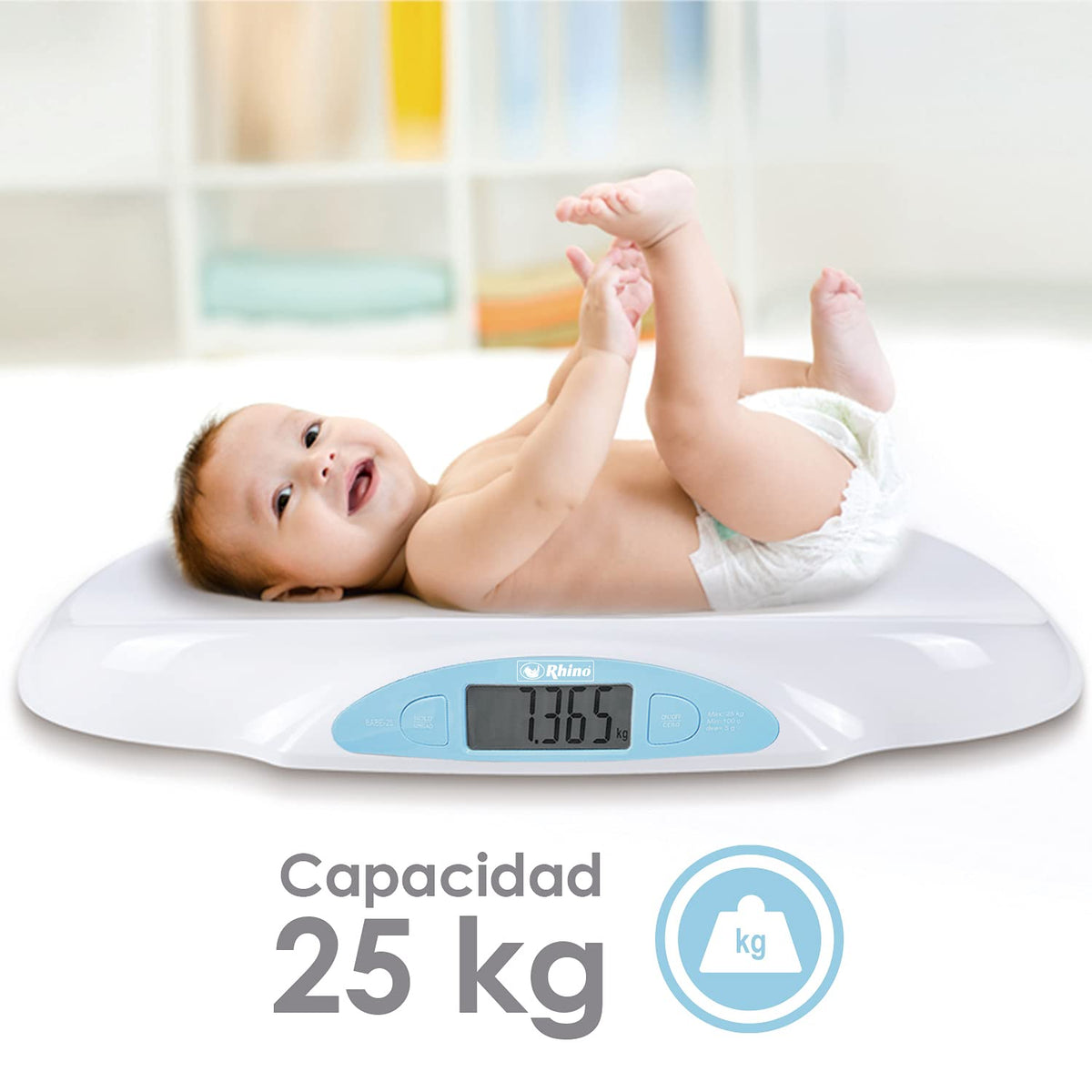 Báscula electrónica para bebés 45 kg / 5 g, diseño | Rhino | Babe-25