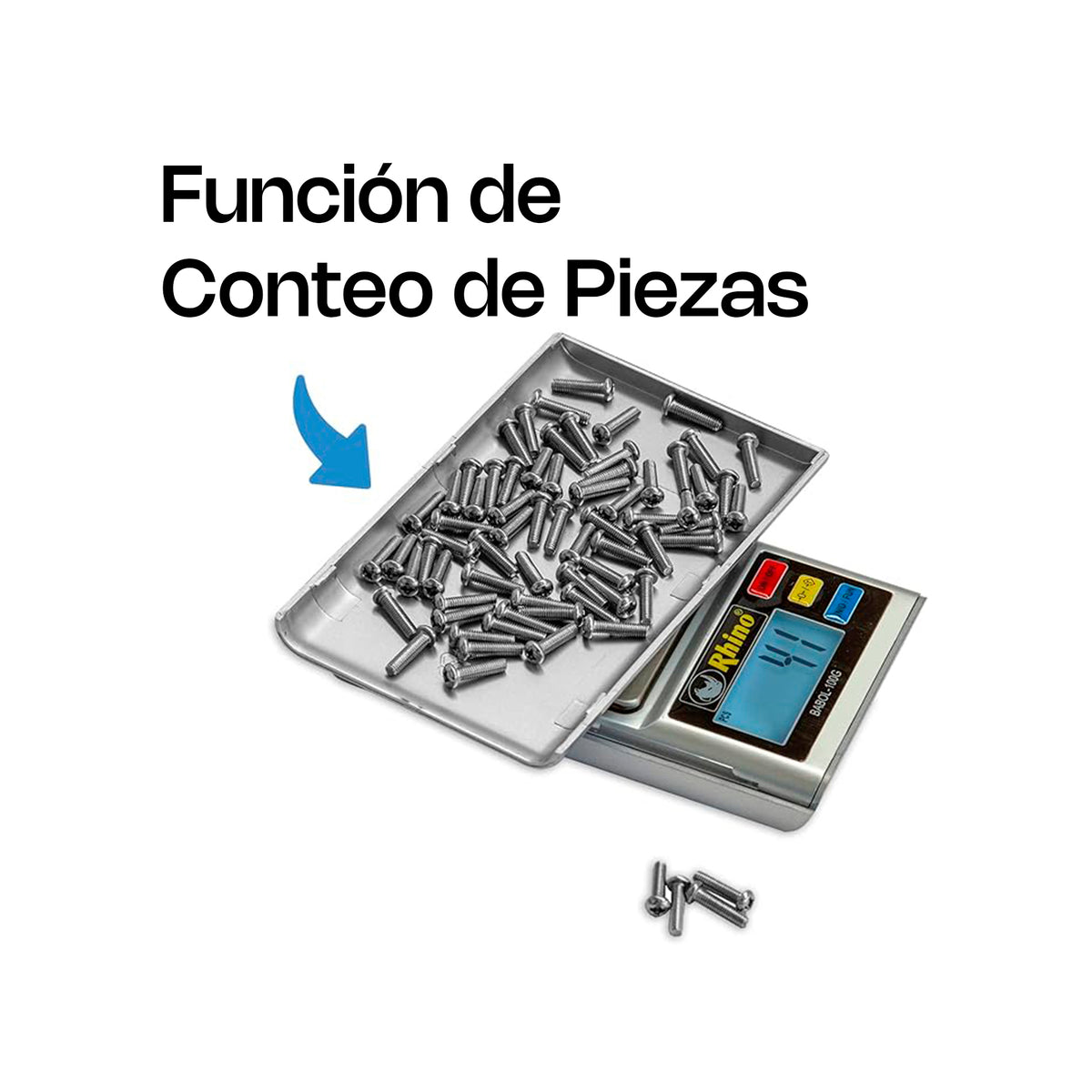 Báscula De Bolsillo | Plataforma De Acero Inoxidable / Carcasa Plástica | Formato De Bolsillo | 100 G / División 0.01 G | Uso Comercial | BABOL-100G | RHINO