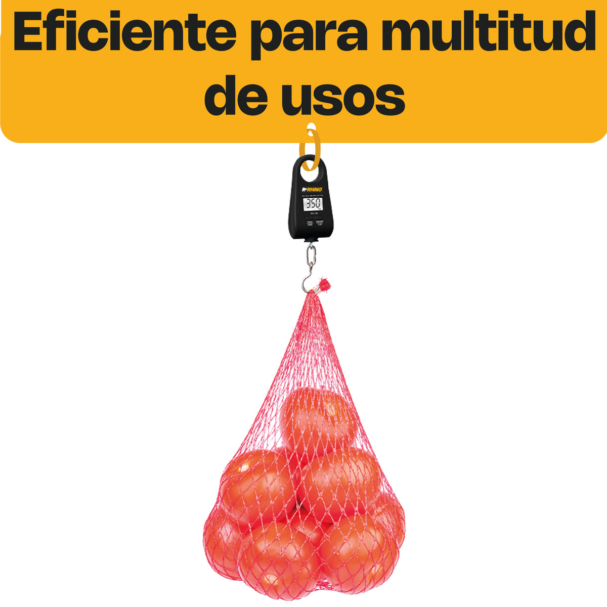 Báscula Colgante | Gancho Metálico / Carcasa Plástica | Formato Colgante Portátil | 20 Kg / División 10 G | Uso Comercial | BAC-20 | RHINO