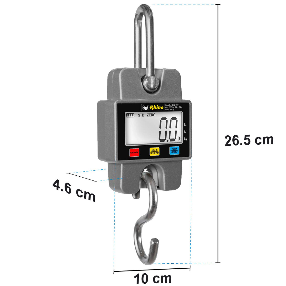 Báscula colgante 300 kg / 100 g | Rhino | Bac-300