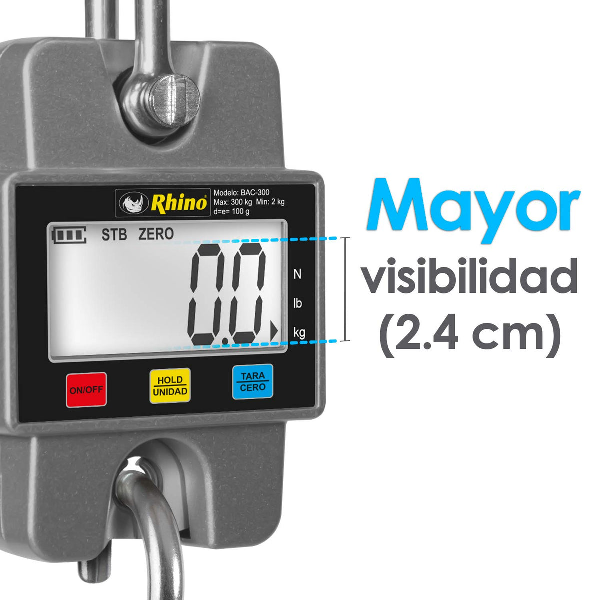 Báscula colgante 300 kg / 100 g | Rhino | Bac-300