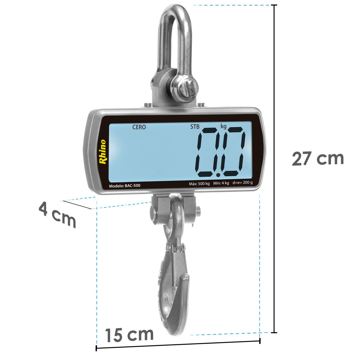 Báscula colgante 500 kg / 200 g | Rhino | Bac-500