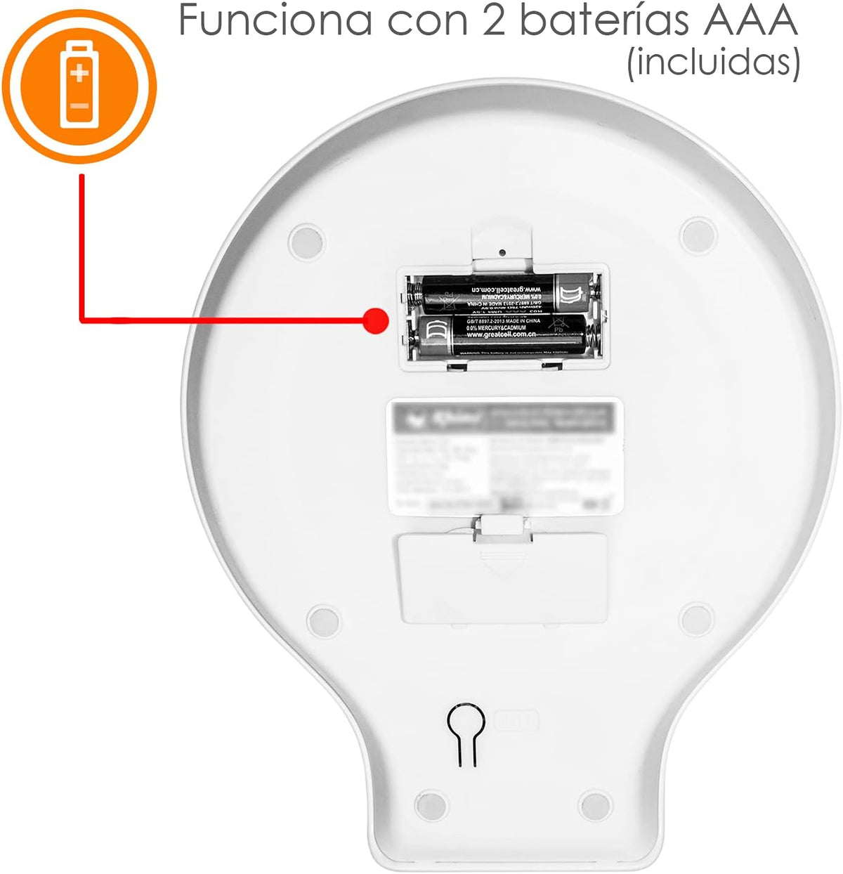 Báscula Circular | Plato De Acero Inoxidable / Carcasa Plástica | Plato Circular | 5 Kg / División 2 G | Uso Comercial | BACI-5 | RHINO