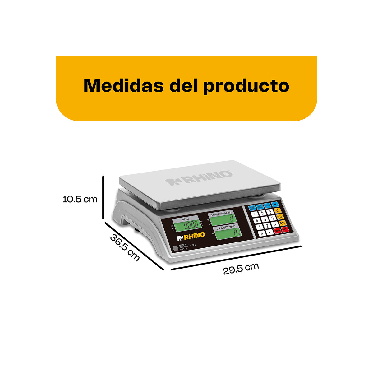 Báscula 30 kg / 1 g, contadora de piezas | Rhino | Baco-30