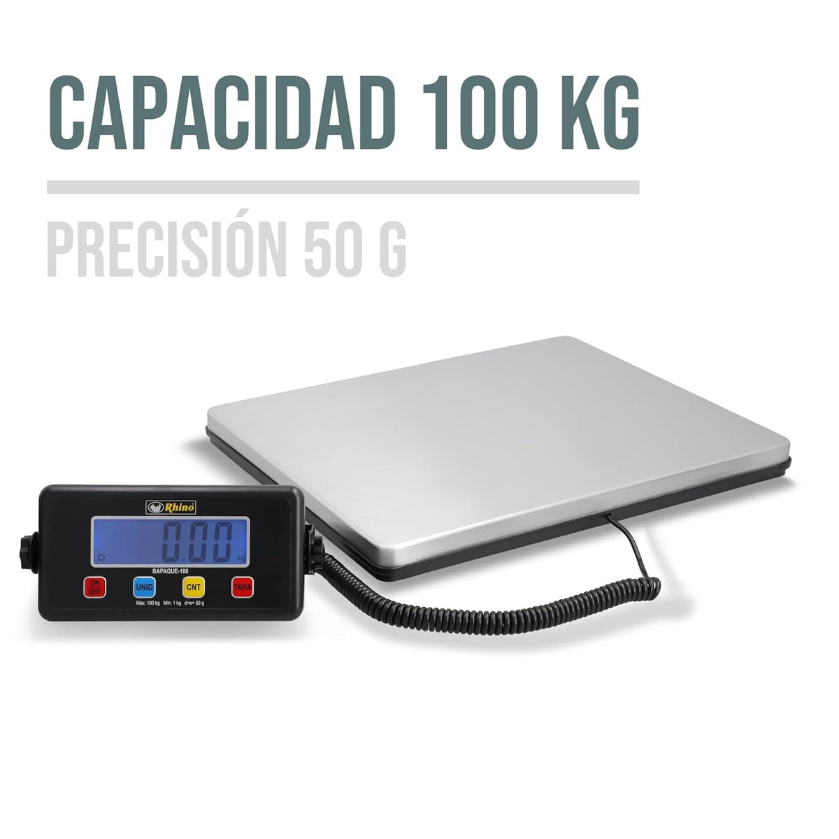Báscula de paquetería 100 kg / 50 g, contadora | Rhino | Bapaque-100