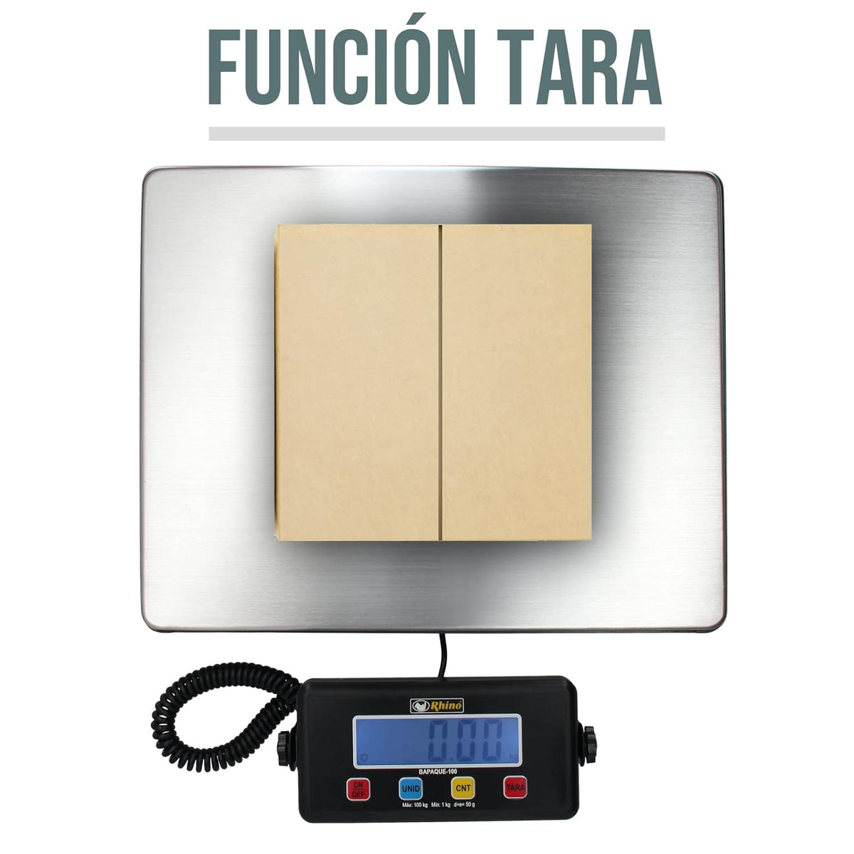 Báscula de paquetería 100 kg / 50 g, contadora | Rhino | Bapaque-100