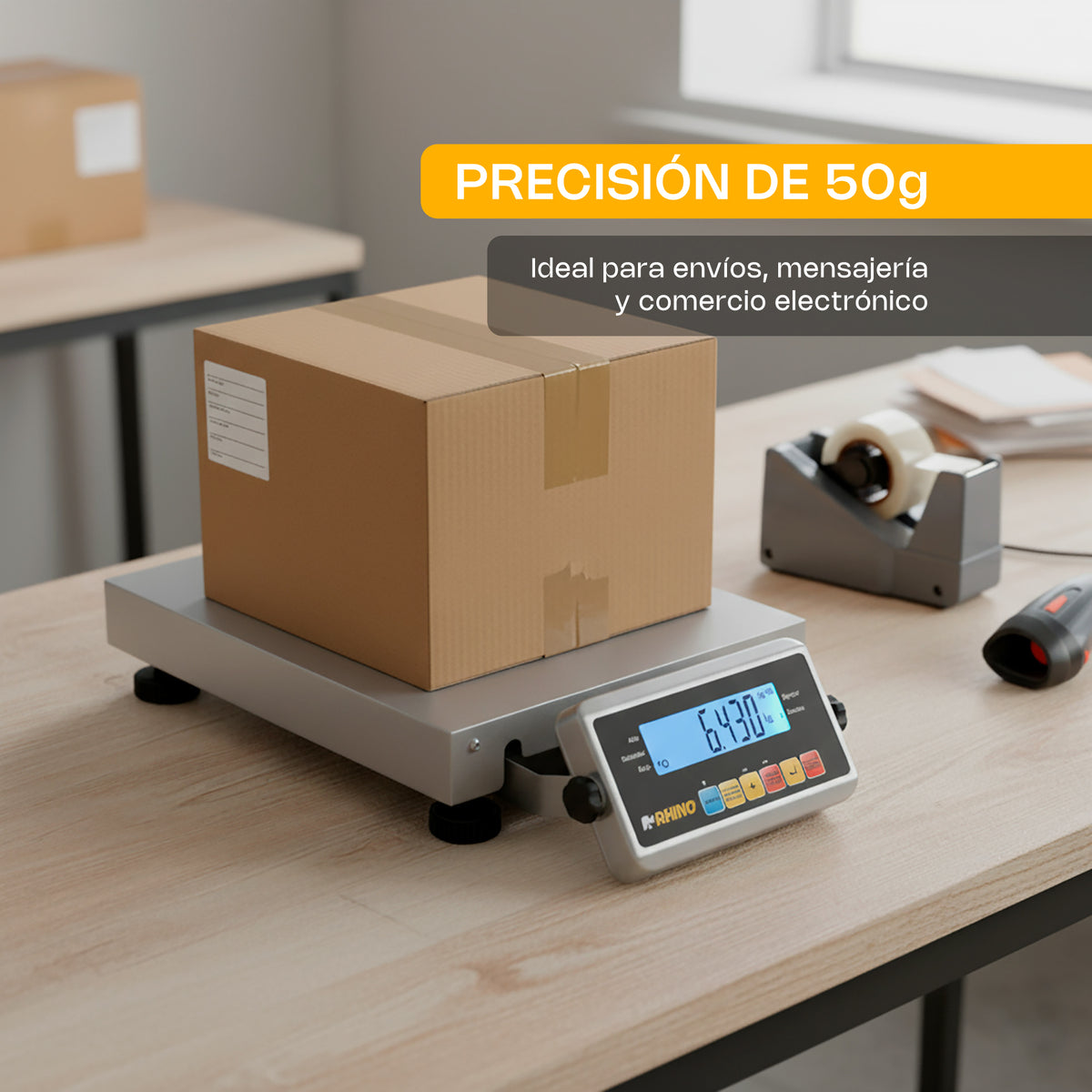 Báscula de paquetería 150 kg / 50 g | Rhino | Bapaque-150