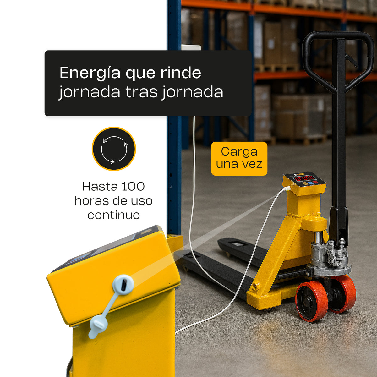 Báscula de patín, 2 T / 500 g, pantalla LED | Rhino | Bapat-2t