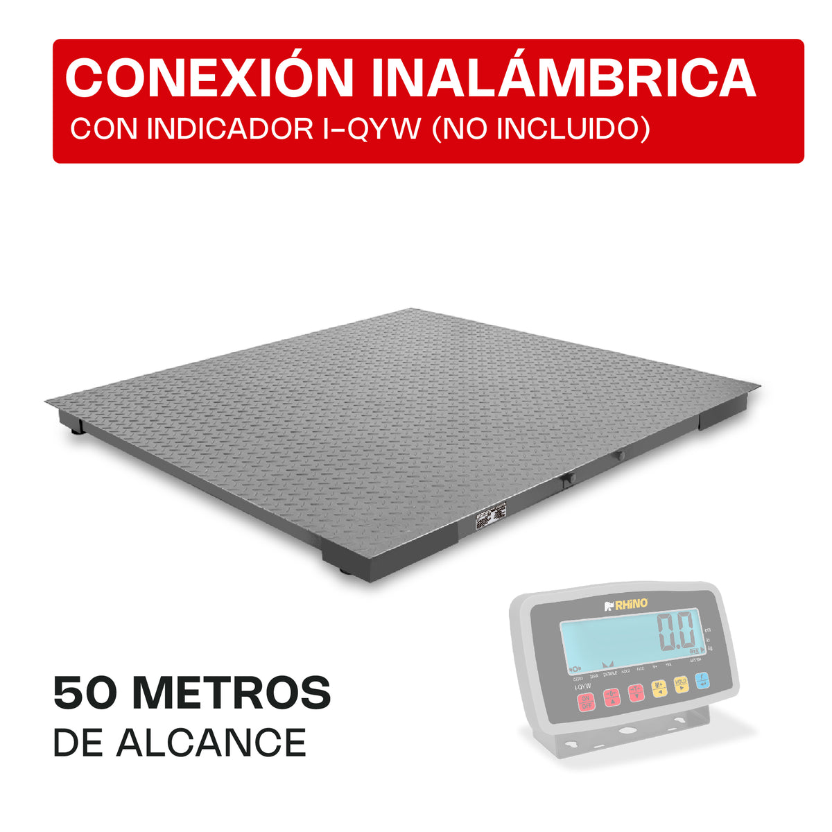 Báscula 2 ton / 500 g, plataforma de acero | Rhino | Baper-12