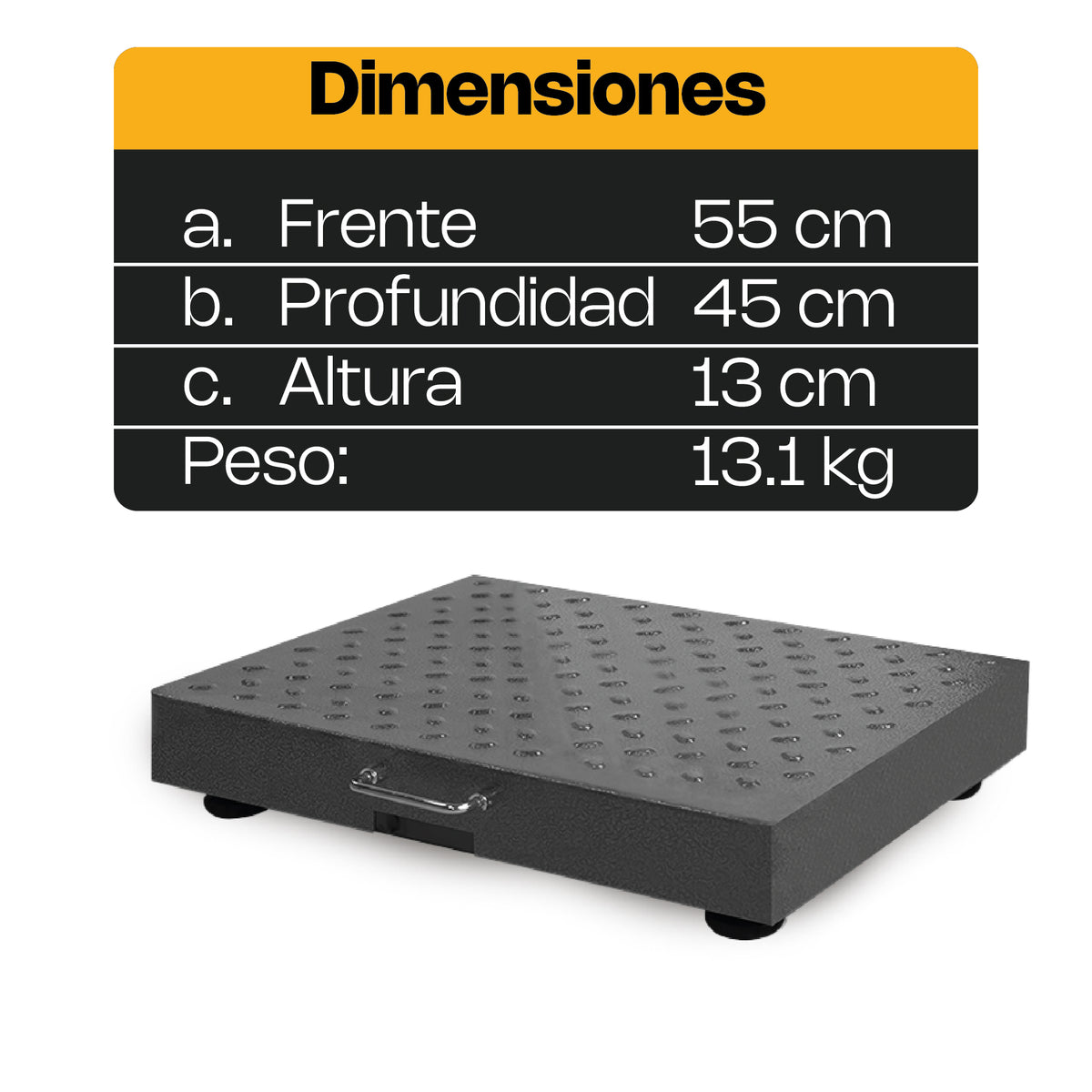Báscula 300 kg / 100 g, plataforma de acero | Rhino | Bapic-300