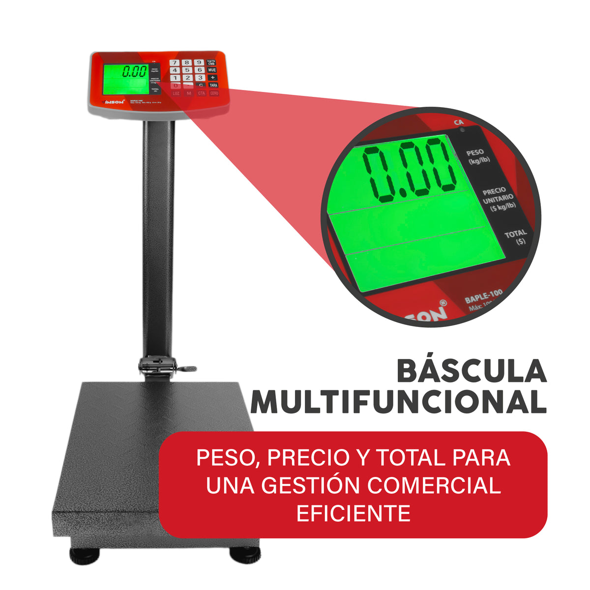 Báscula de plataforma 100 kg / 20 g | Rhino | Baple-100