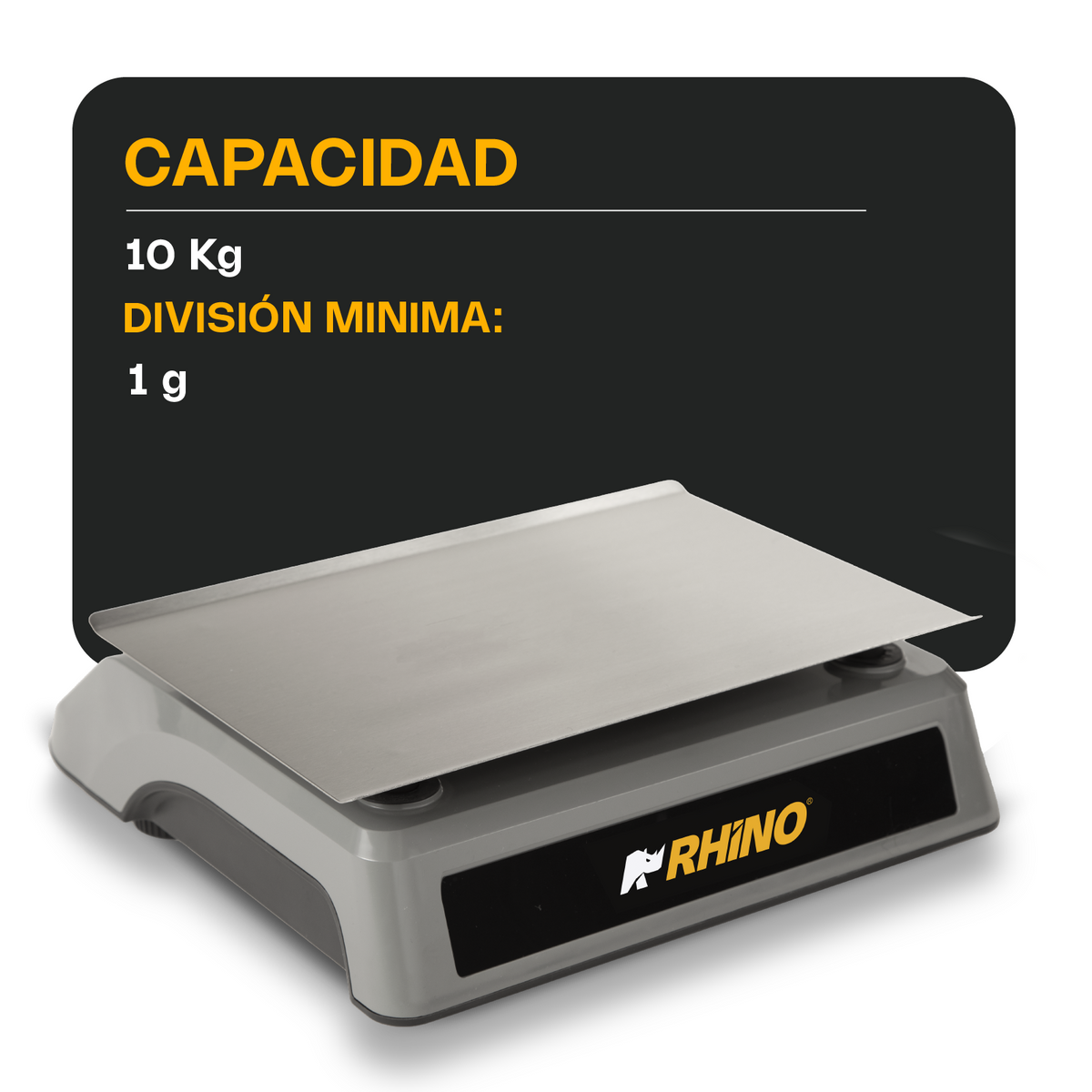Báscula electrónica 10 kg / 1 g, con puerto USB | Rhino | Bapo-10x