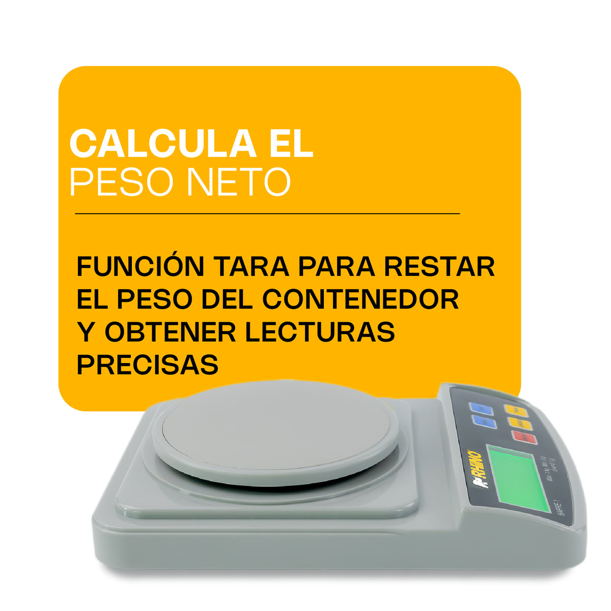 Báscula electrónica de precisión 1 kg / 0.1 g | Rhino | Bapre-1