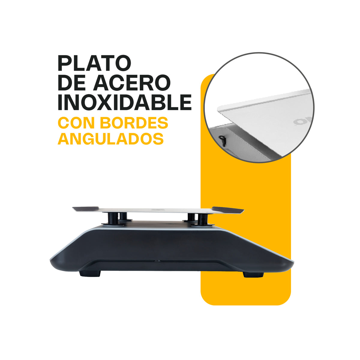 Báscula | Plato De Acero Inoxidable | 30 Kg | Uso Comercial | BAR-7 | RHINO