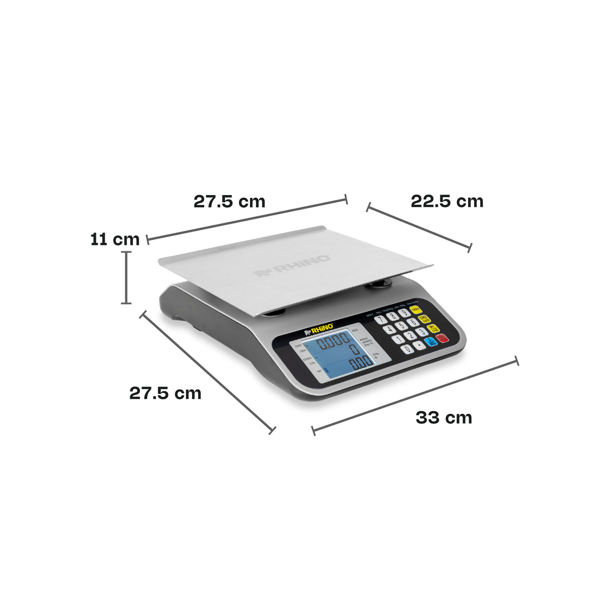 Báscula | Plato De Acero Inoxidable | 30 Kg | Uso Comercial | BAR-7 | RHINO