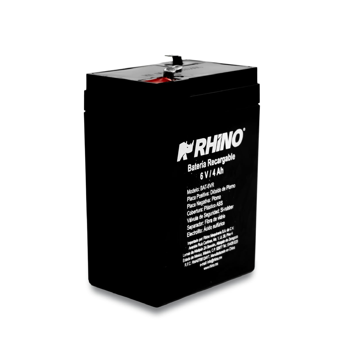 Batería recargable de plomo ácido, 6 v / 4 ah | Rhino | Bat-6vr