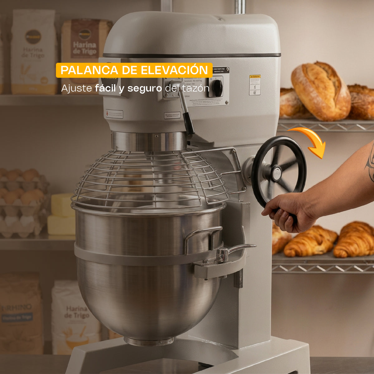 Batidora planetaria, capacidad de 60 l | Rhino | Bati-60