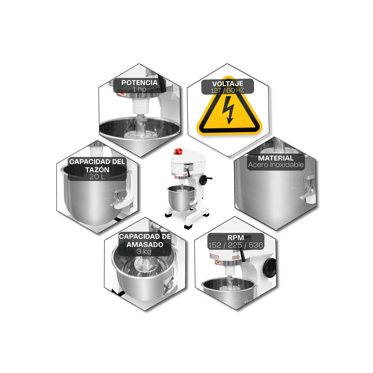 Batidora planetaria, capacidad 19.3 l | Rhino | Bavin-20
