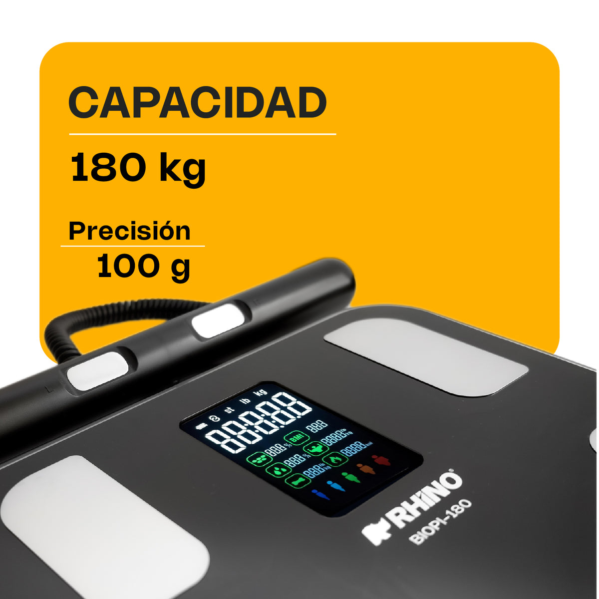 Báscula electrónica corporal 180 kg / 100 g | Rhino | Biopi-180