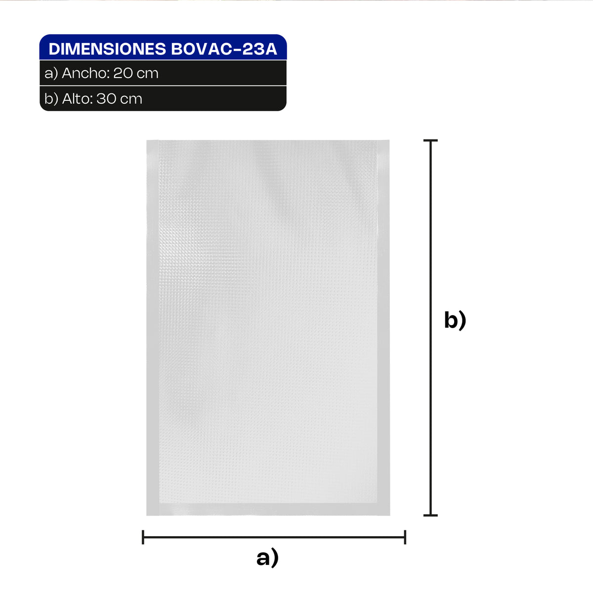 100 bolsas gofradas para empaque al vacío | Rhino | Bovac-23a