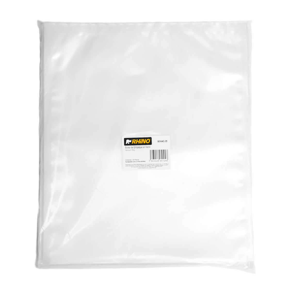 Bolsa Para Empaque Al Vacío | Plástico Para Empaque Al Vacío | 30 X 35 Cm | Uso Comercial | BOVAC-35 | RHINO