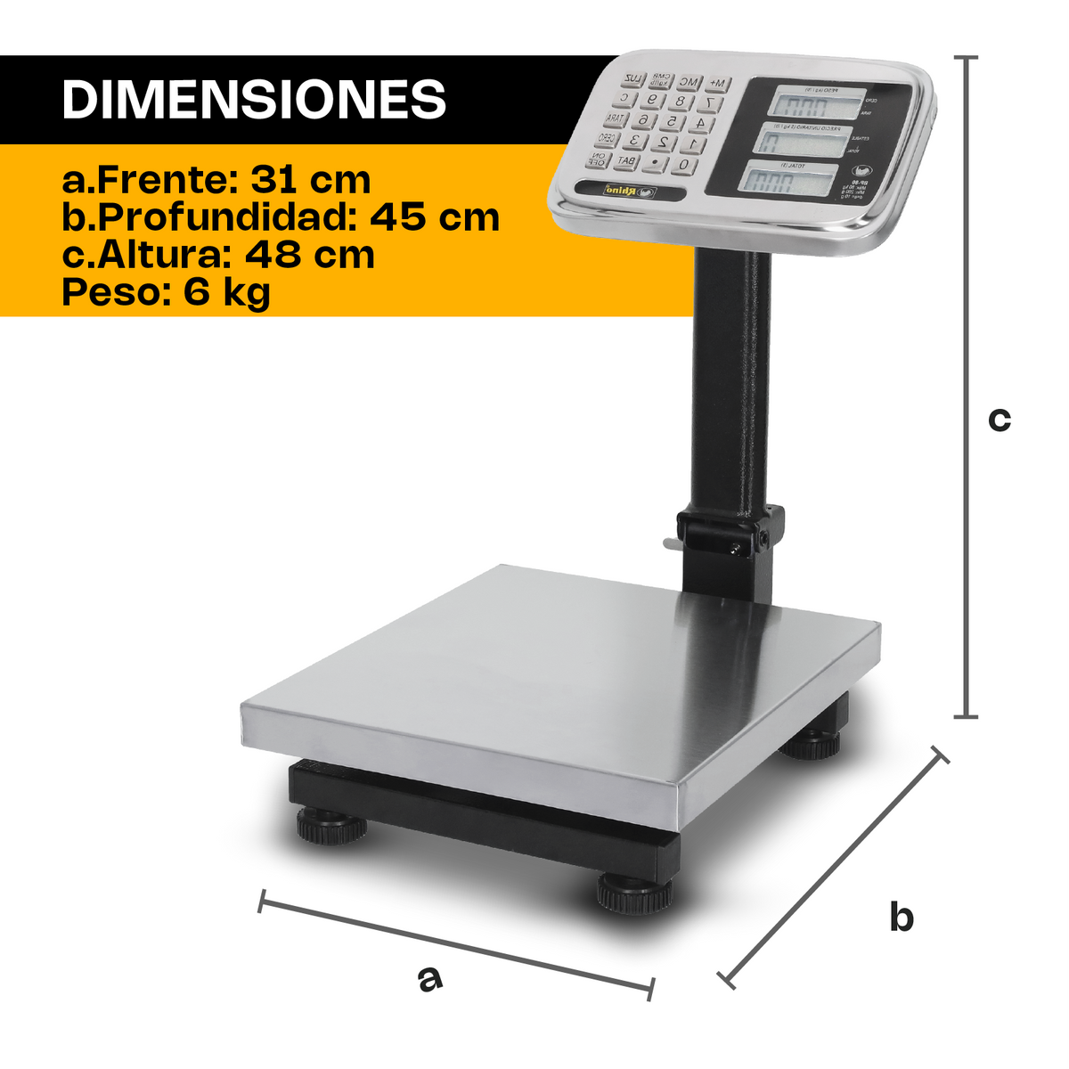Báscula de plataforma 80 kg / 10 g | Rhino | Bp-80