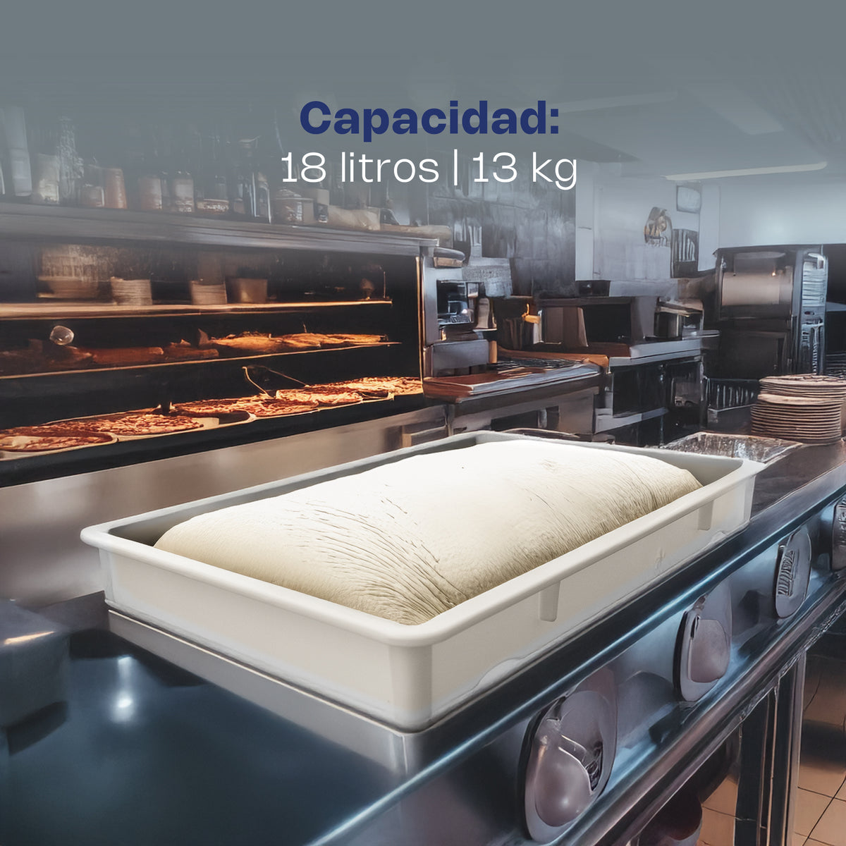 Caja de polipropileno para masa de pizza 3.1" | Rhino | Camapi-18ch