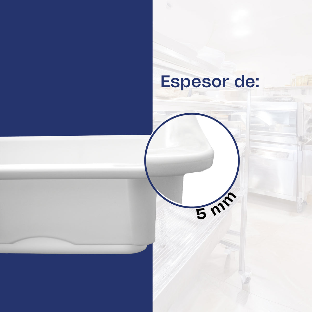 Caja de polipropileno para masa de pizza 3.1" | Rhino | Camapi-18ch