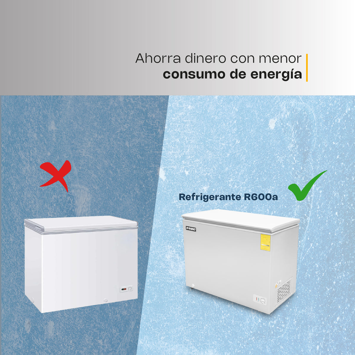 Congelador horizontal 10 ft³, temperatura | Rhino | Congeco-10