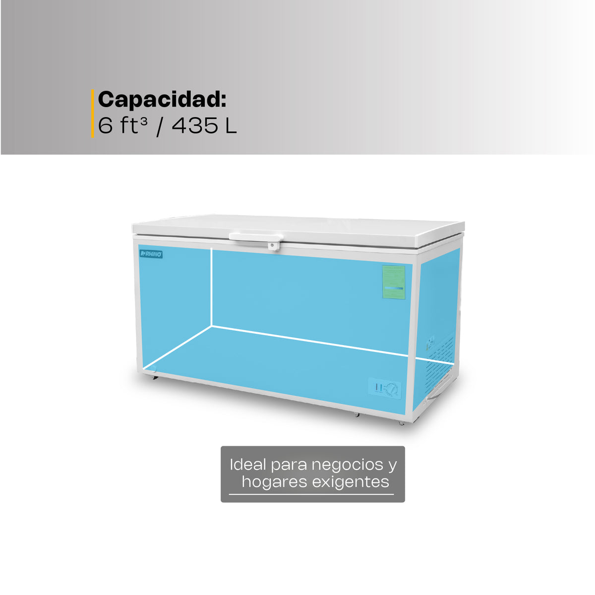 Congelador horizontal 16 ft³, temperatura | Rhino | Congeco-16