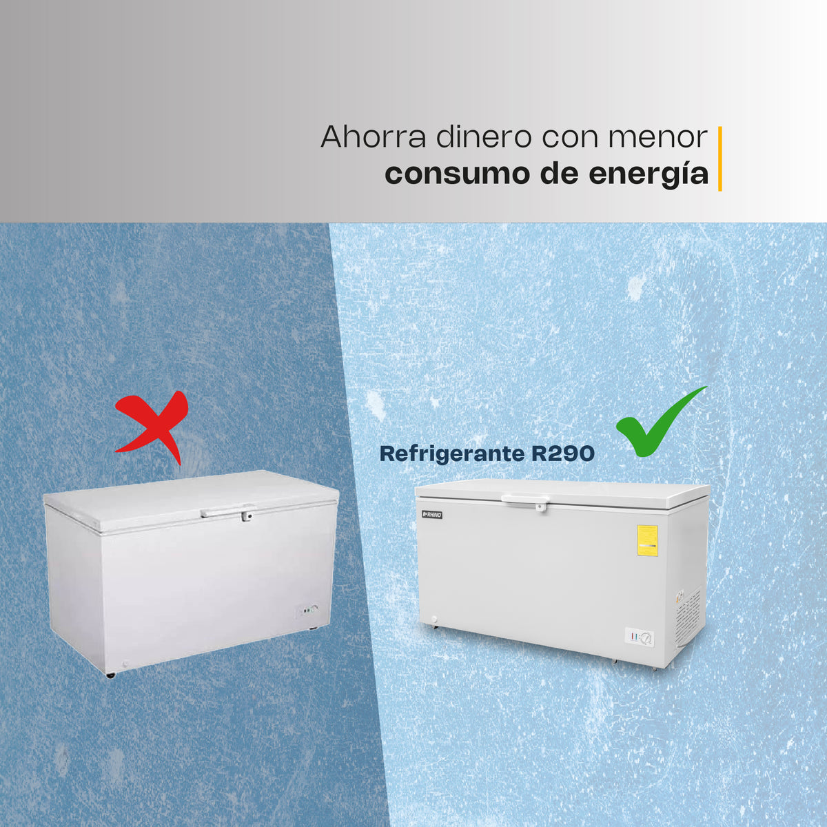 Congelador horizontal 16 ft³, temperatura | Rhino | Congeco-16