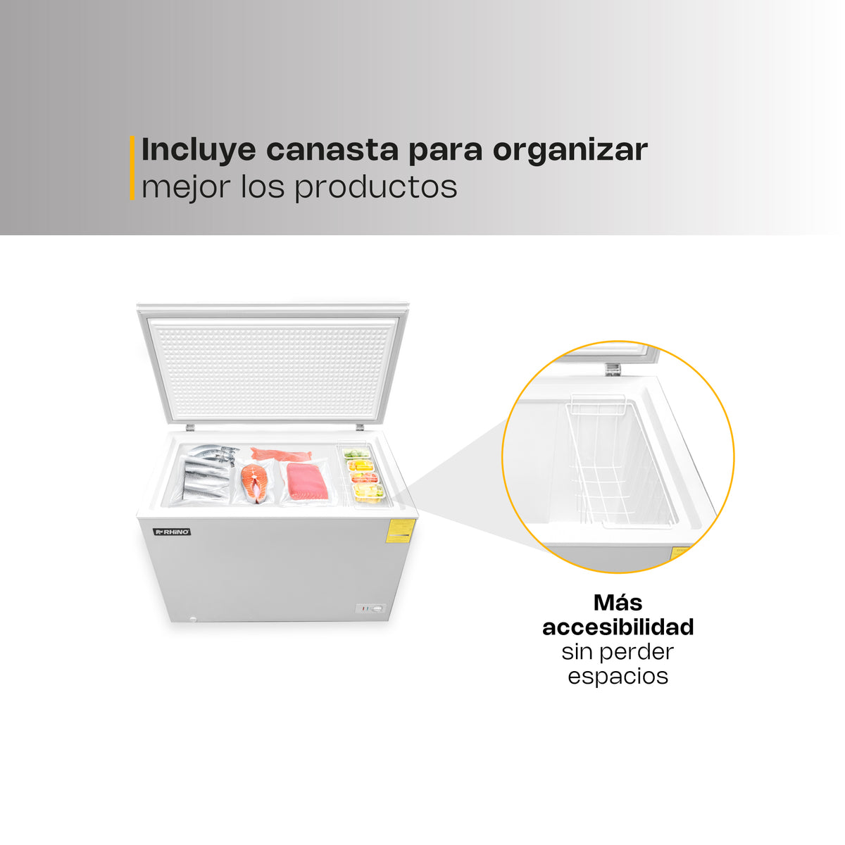 Congelador horizontal 7 ft³, temperatura | Rhino | Congeco-7