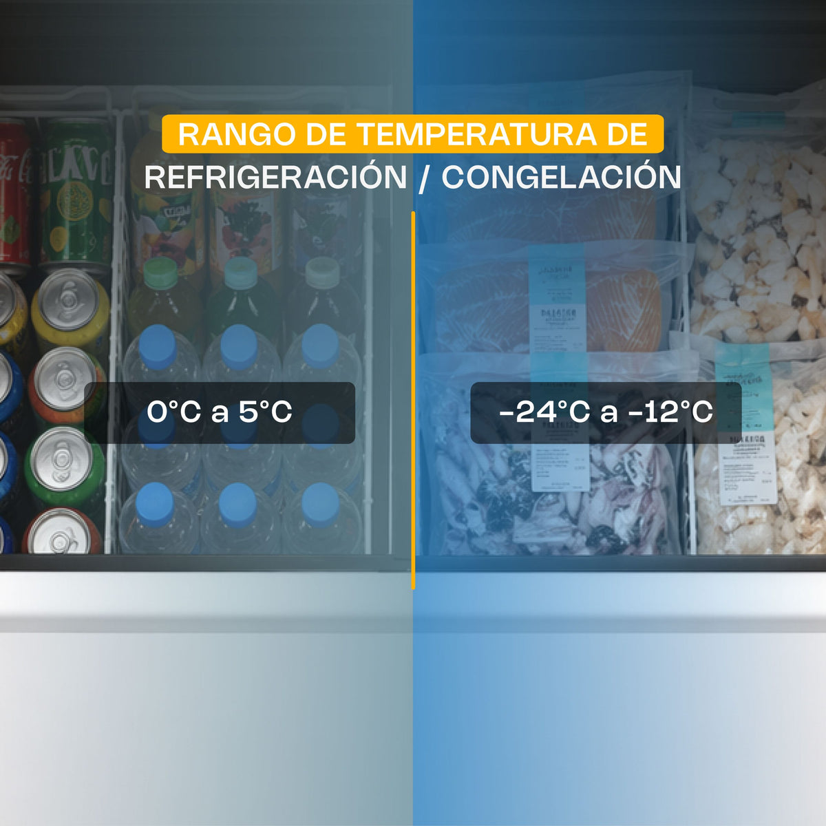 Congelador horizontal tapa de cristal curvo | Rhino | Congecri-7c