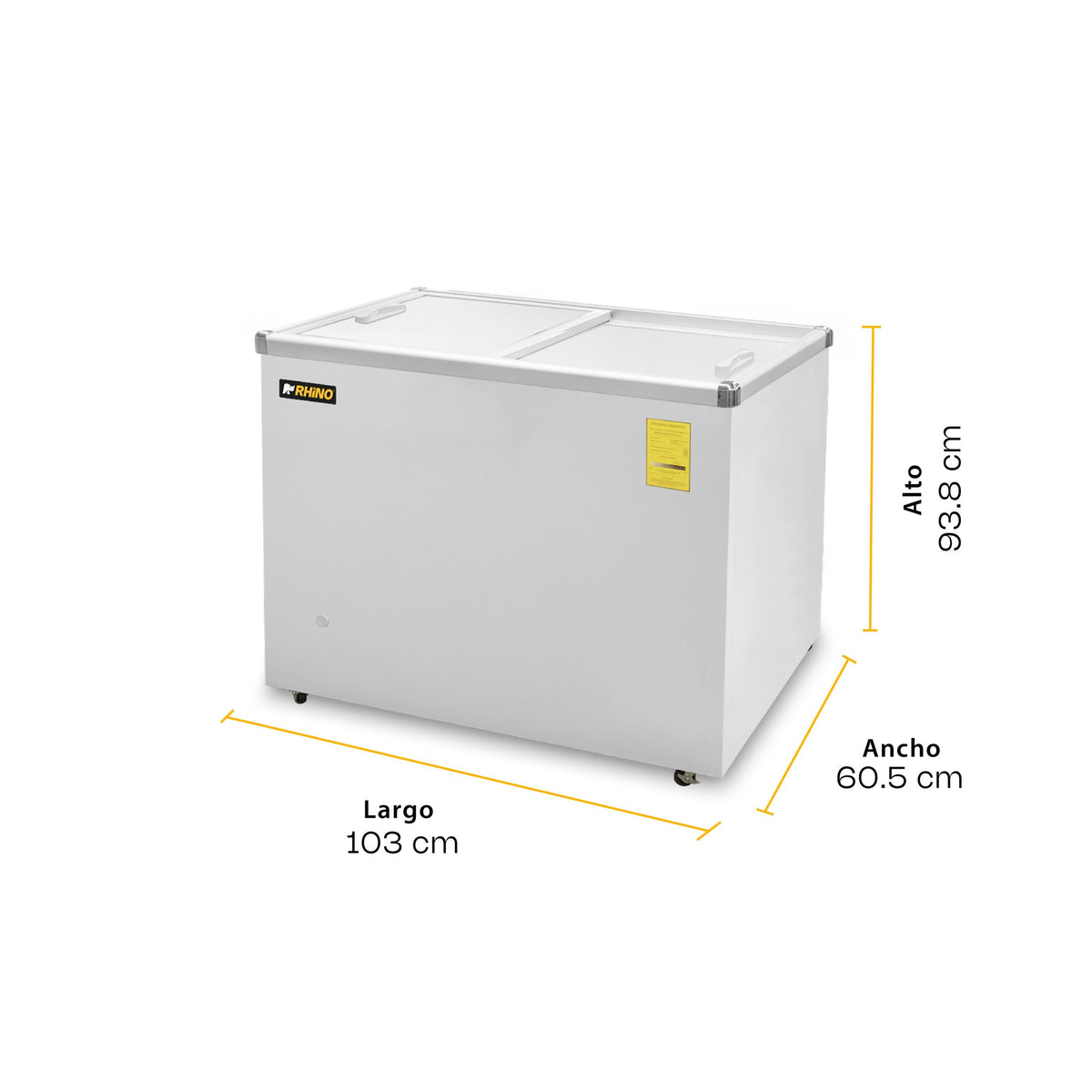 Congelador horizontal tapa de cristal plano | Rhino | Congecri-7p