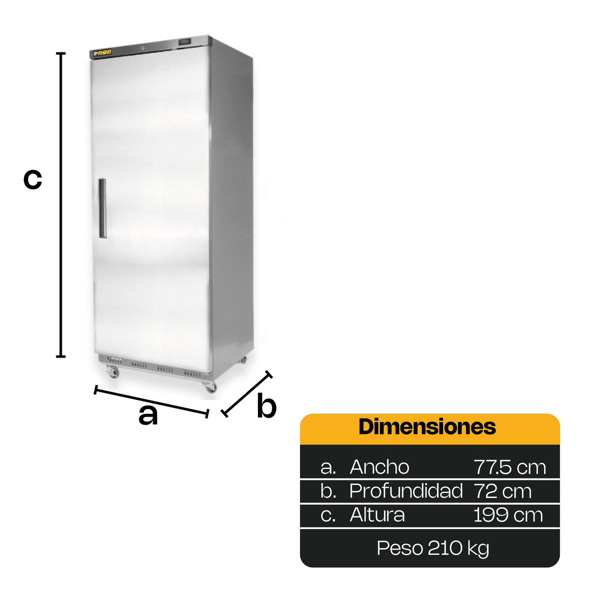 Conservador de congelados vertical puerta sólida | Rhino | Convesol-23