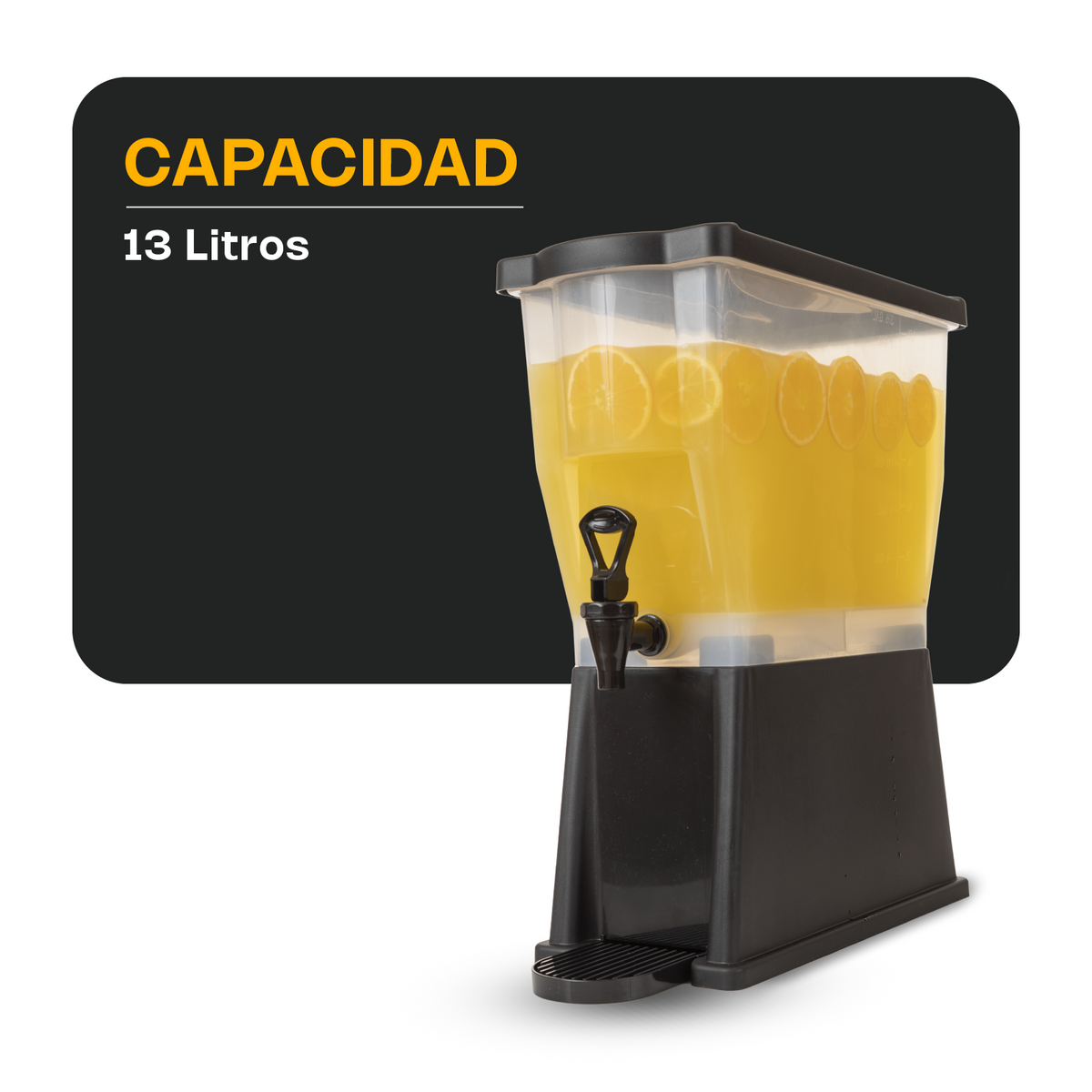 Dispensador de bebidas, capacidad de 13 litros | Rhino | Disbe-13