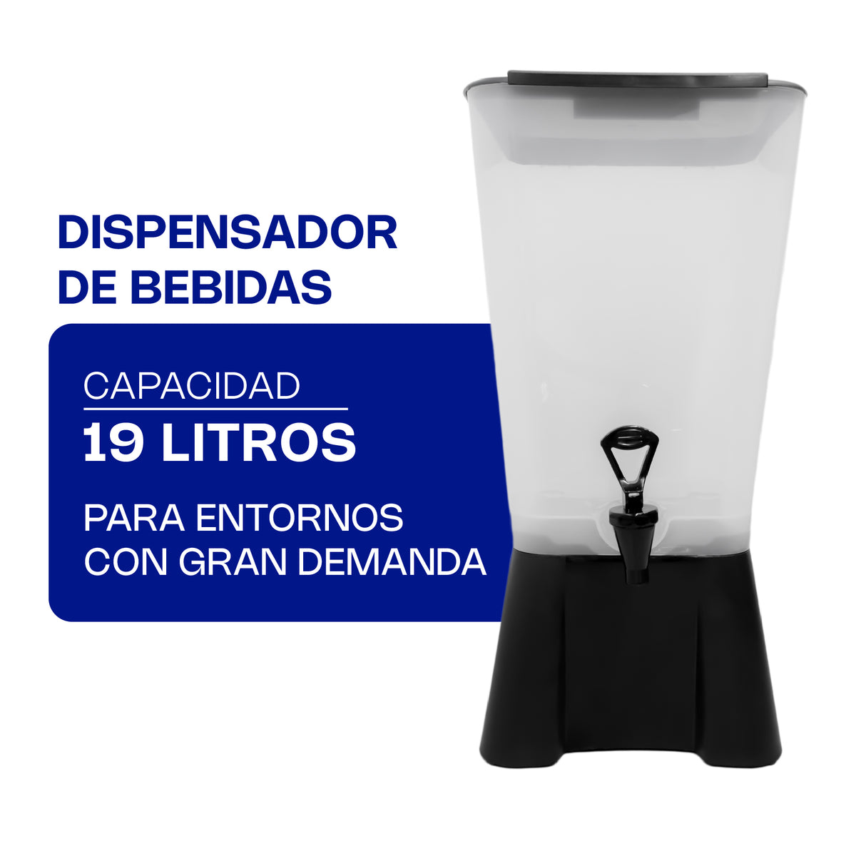 Dispensador de bebidas, capacidad de 19 litros | Rhino | Disbe-19