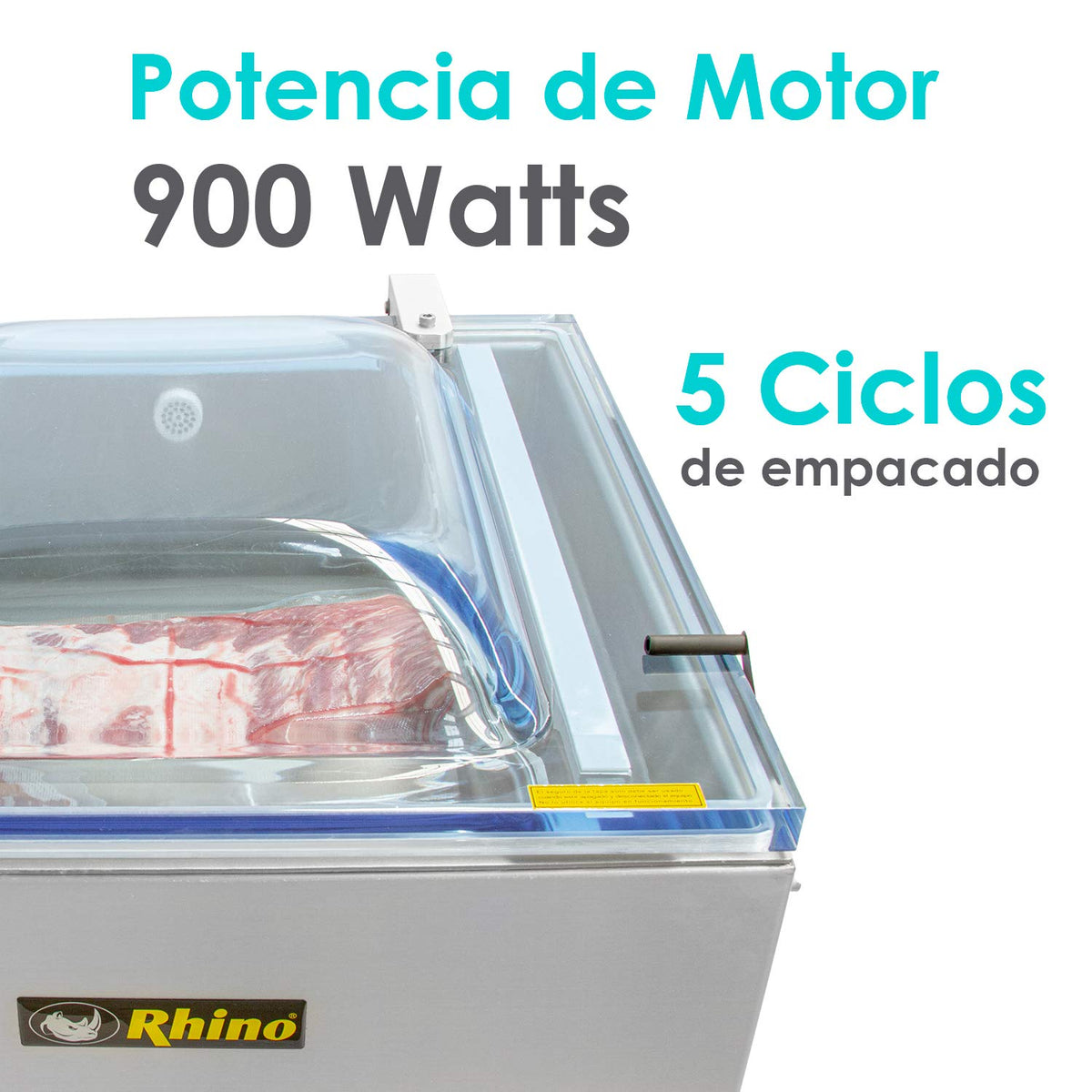 Empacadora Al Vacío | Cuerpo De Acero Inoxidable / Tapa De Metacrilato | Doble Barra De Sellado 41 Cm | 20 M3/H | Uso Comercial | EVAC-20 | RHINO
