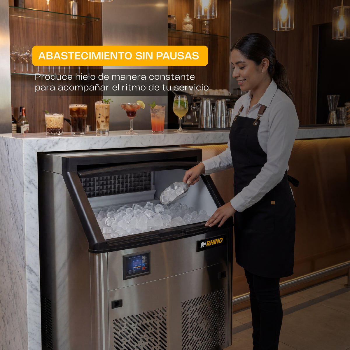 Fábrica de hielo en cubo, capacidad de producción | Rhino | Fahiel-100