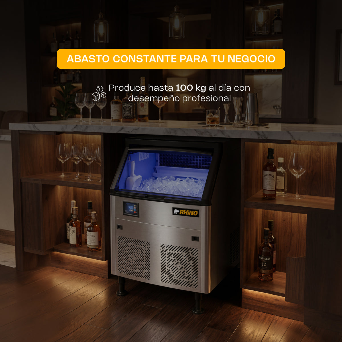 Fábrica de hielo en cubo, capacidad de producción | Rhino | Fahiel-100