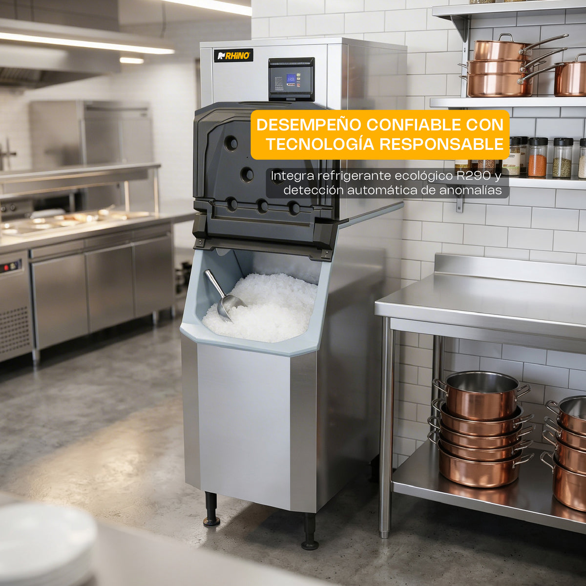 Fábrica de hielo frappé 250 kg | Rhino | Fahiel-250f